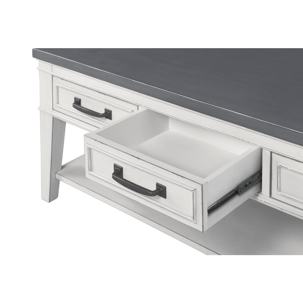 Martin Svensson Home Del Mar 3 Drawer Coffee Table, Antique White and Grey. Picture 3