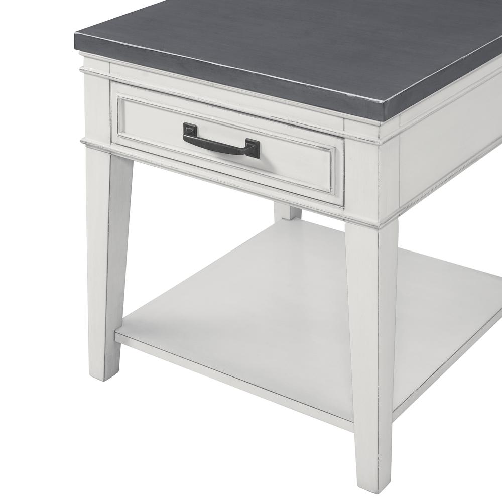 Martin Svensson Home Del Mar End Table, Antique White and Grey. Picture 1