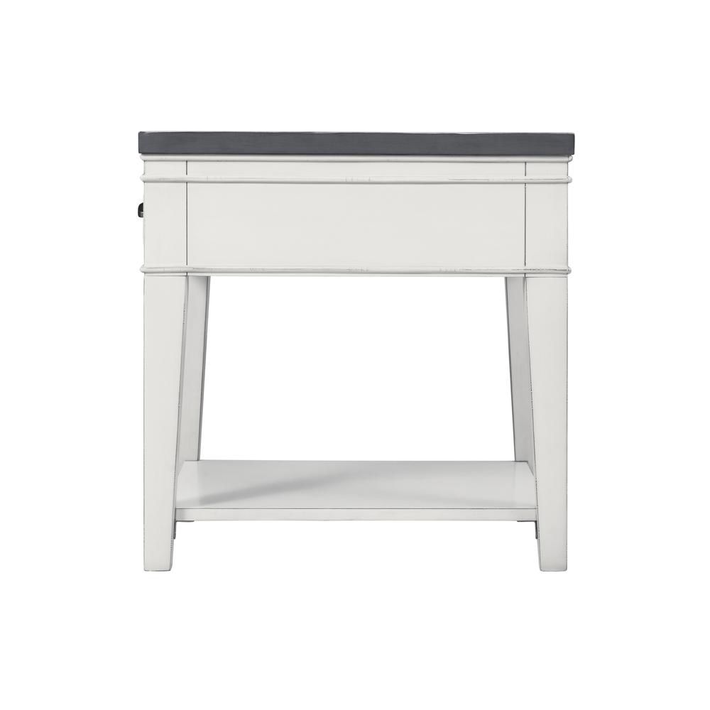 Martin Svensson Home Del Mar End Table, Antique White and Grey. Picture 5