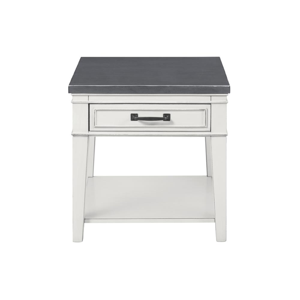 Martin Svensson Home Del Mar End Table, Antique White and Grey. Picture 6