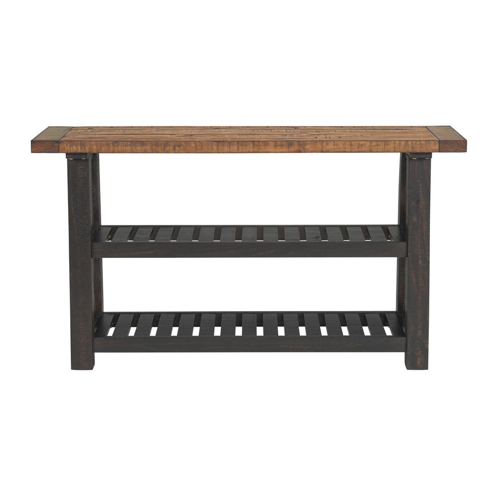 Martin Svensson Home Bolton 55" Solid Wood Sofa Table, Black Stain and Natural. Picture 5