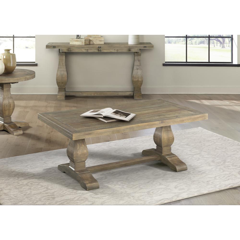 Martin Svensson Home Napa Pedestal Coffee Table, Reclaimed Natural. Picture 2
