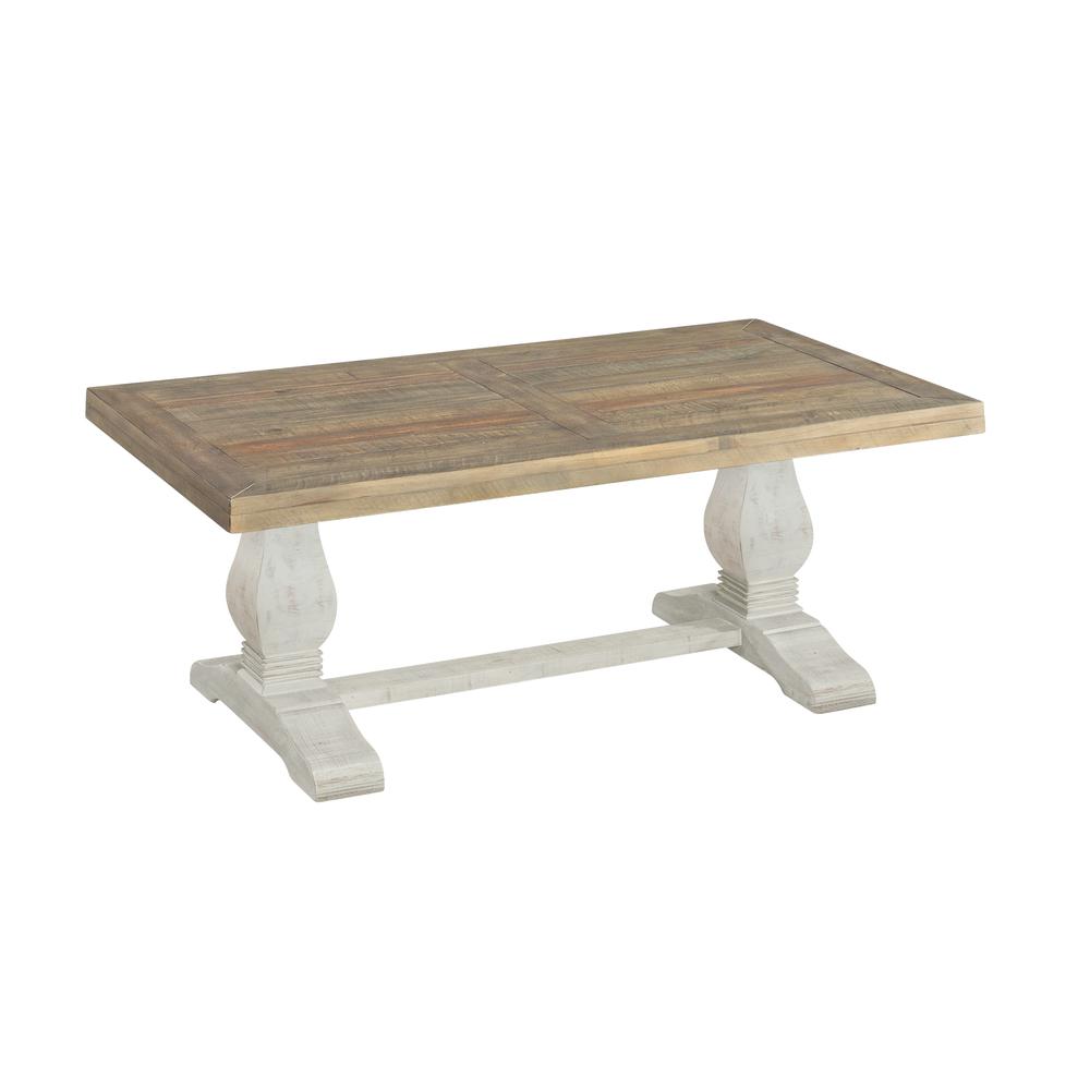 Martin Svensson Home Napa Pedestal Coffee Table, White Stain and Reclaimed Natural. Picture 4