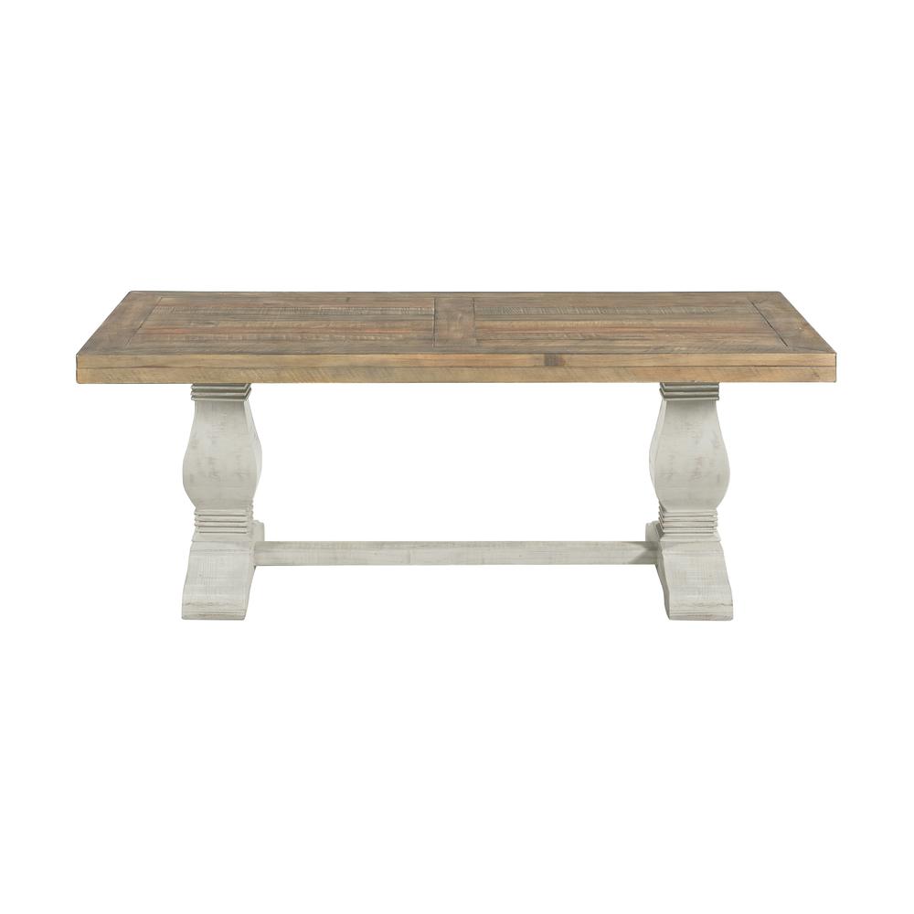 Martin Svensson Home Napa Pedestal Coffee Table, White Stain and Reclaimed Natural. Picture 5