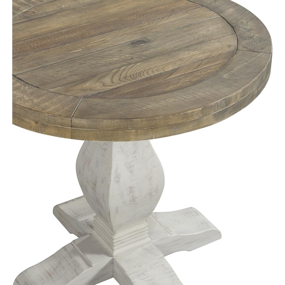 Martin Svensson Home Napa Round End Table, White Stain and Reclaimed Natural. Picture 1