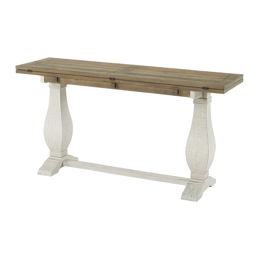 Martin Svensson Home Napa Pedestal Flip Top Sofa Table, White Stain and Reclaimed Natural. Picture 6