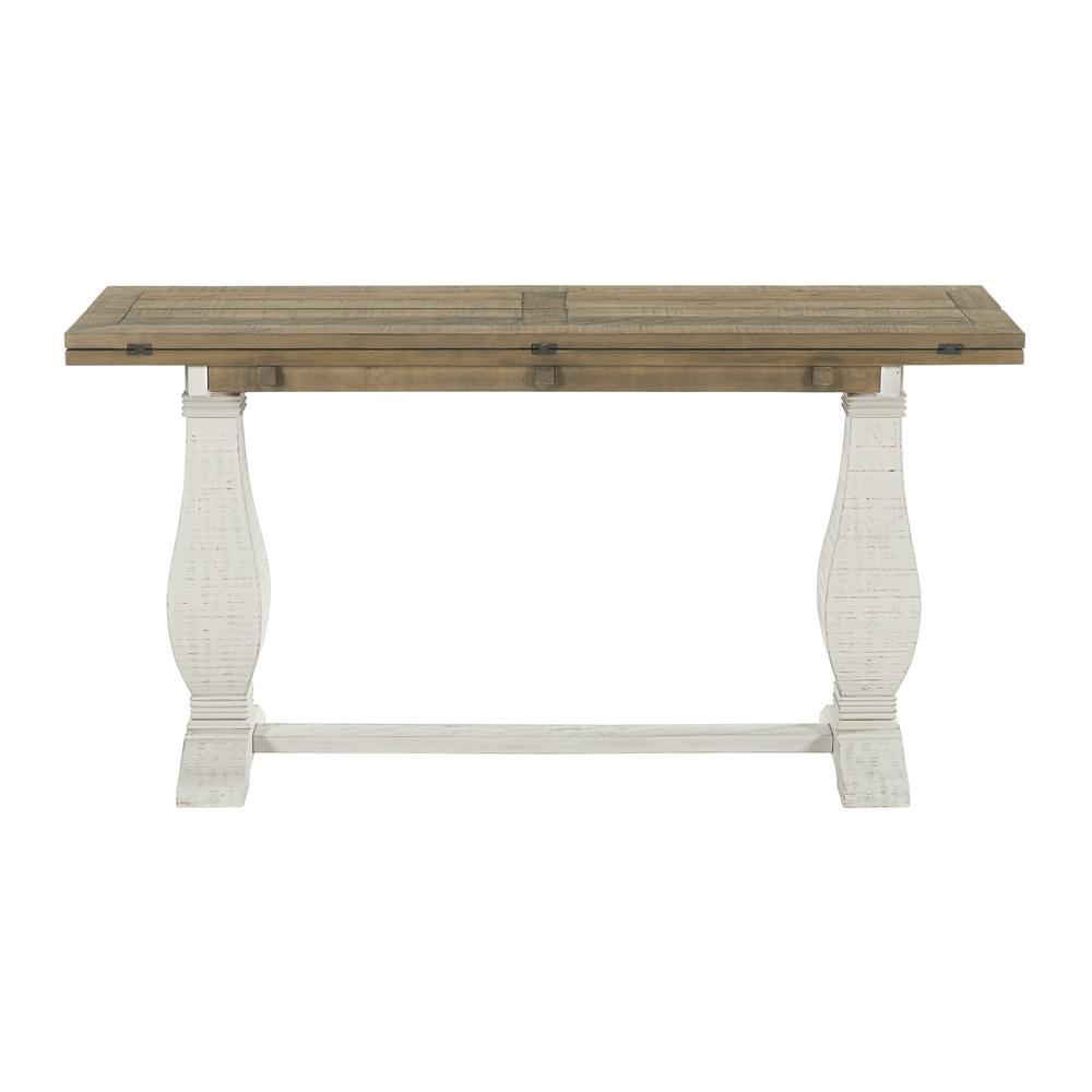 Martin Svensson Home Napa Pedestal Flip Top Sofa Table, White Stain and Reclaimed Natural. Picture 10