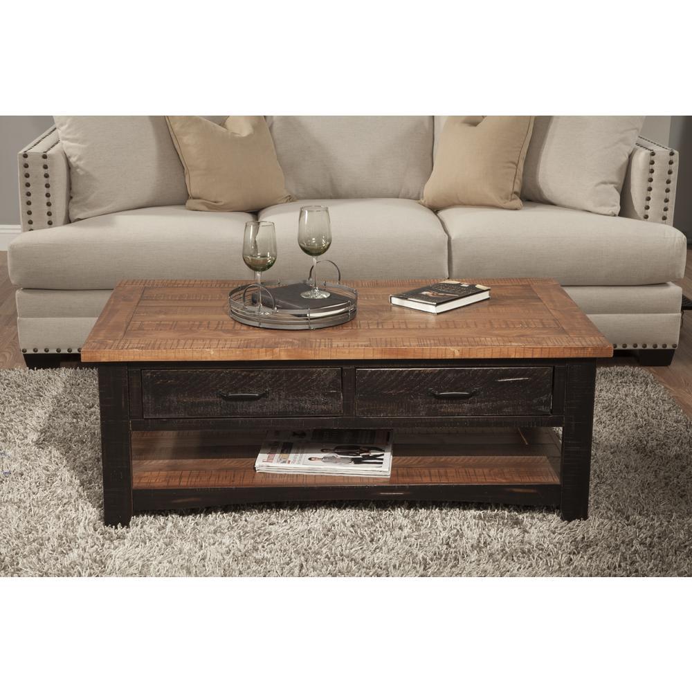 Martin Svensson Home Rustic Collection Coffee Table, Antique Black and Honey Tobacco. Picture 2