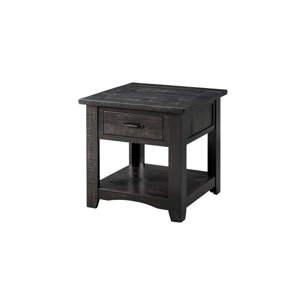 Martin Svensson Home Rustic Collection End Table, Antique Black. Picture 1