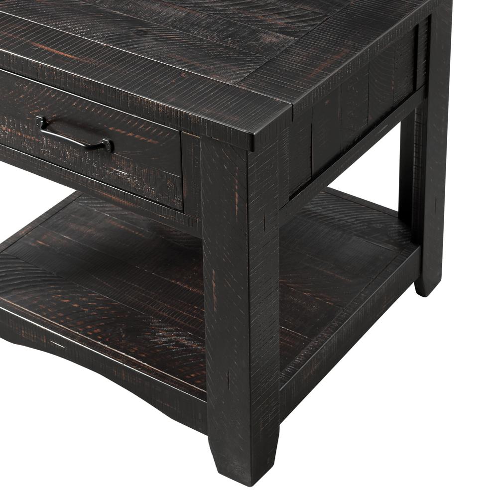 Martin Svensson Home Rustic Collection End Table, Antique Black. Picture 2