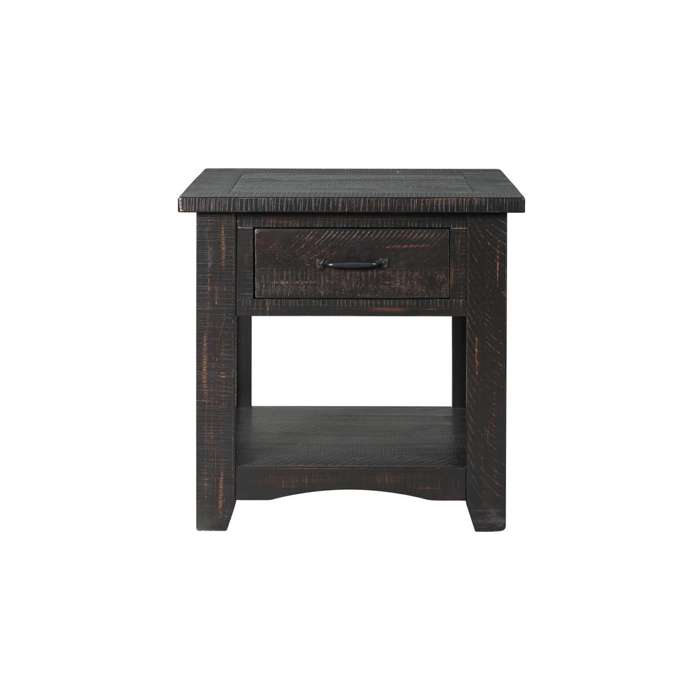 Martin Svensson Home Rustic Collection End Table, Antique Black. Picture 3