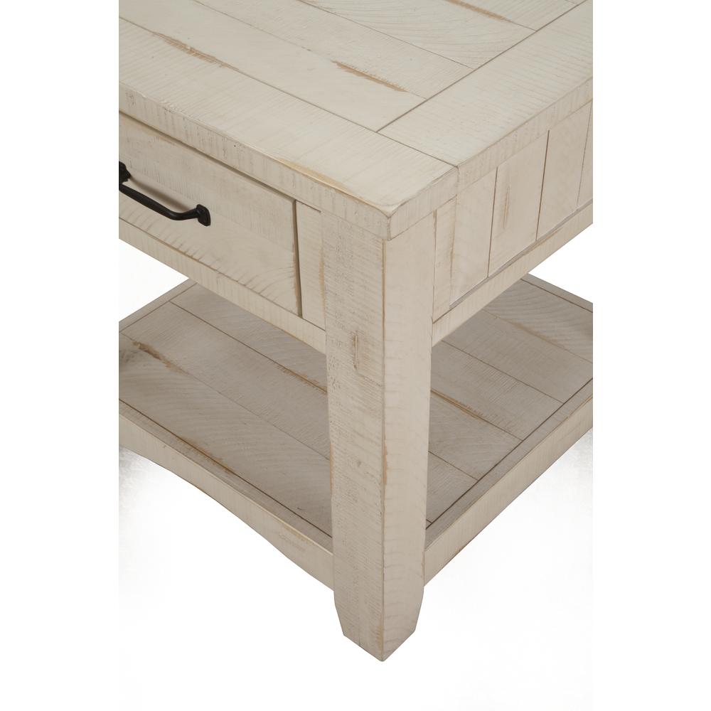Martin Svensson Home Rustic Collection End Table, Antique White. Picture 3