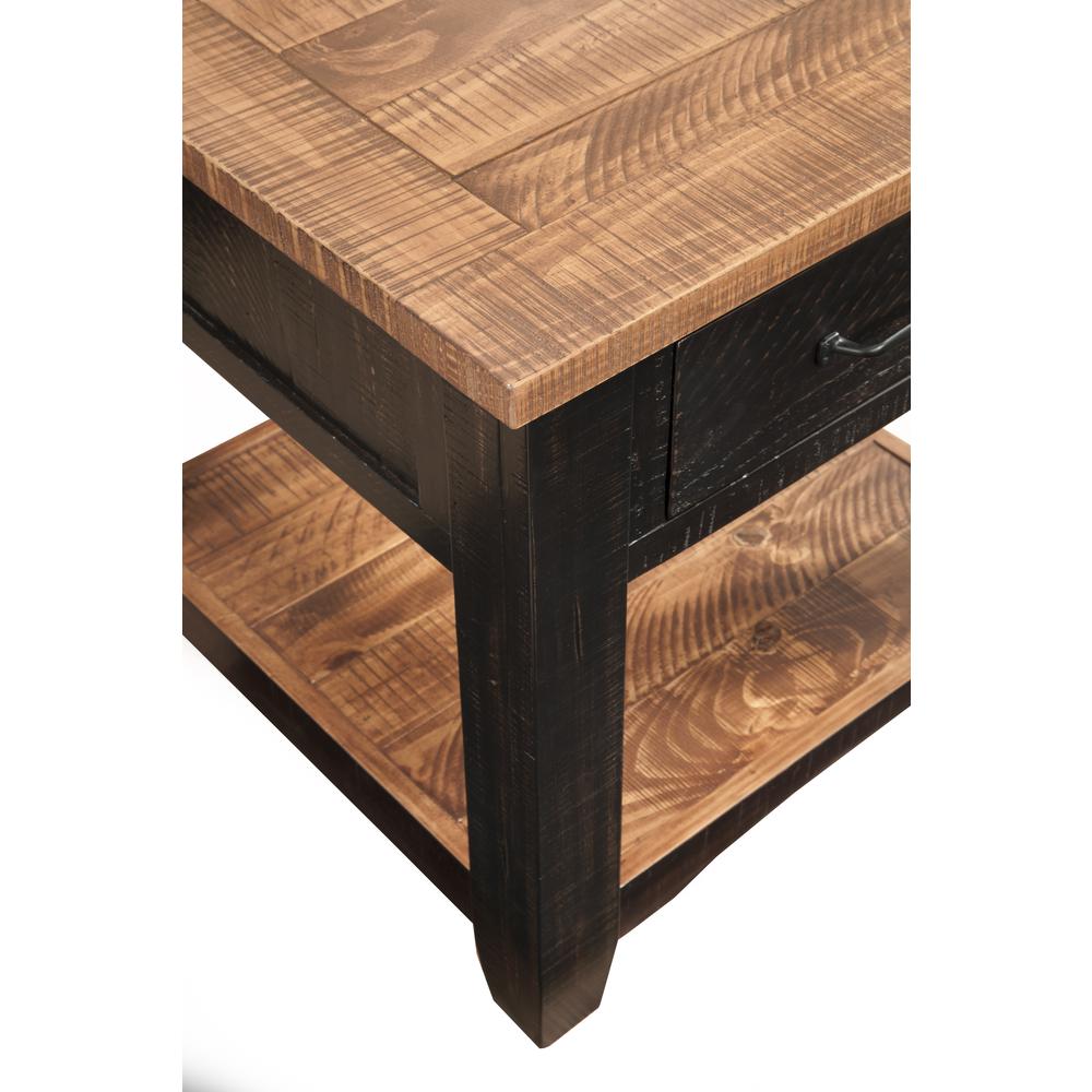 Martin Svensson Home Rustic Collection End Table, Antique Black and Honey Tobacco. Picture 3