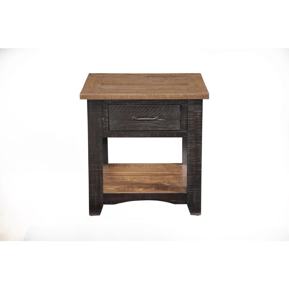 Martin Svensson Home Rustic Collection End Table, Antique Black and Honey Tobacco. Picture 4