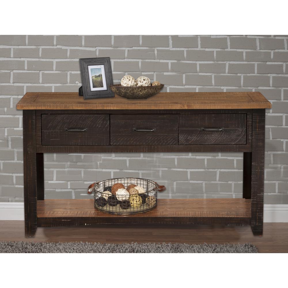 Martin Svensson Home Rustic Collection Sofa - Console Table, Antique Black and Honey Tobacco. Picture 3