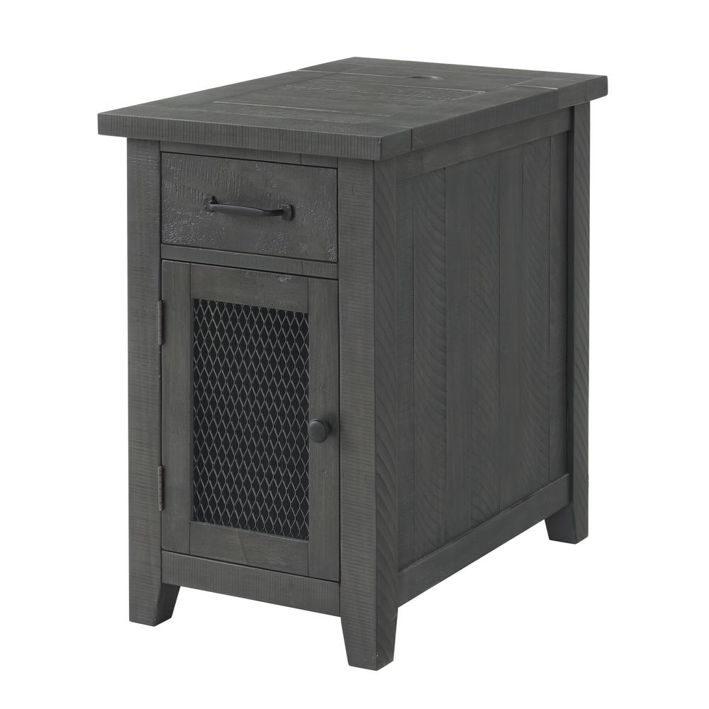 Martin Svensson Home Rustic Chairside Table with Power, Grey. Picture 3