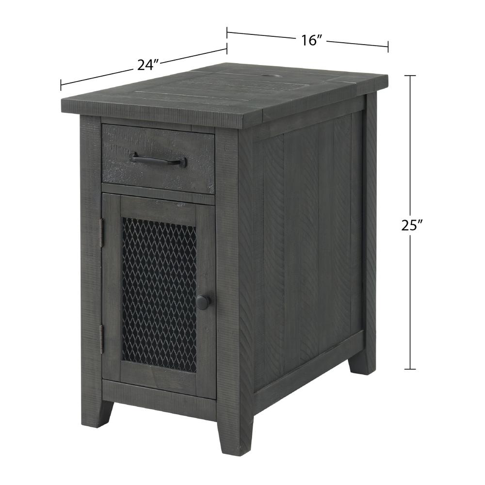 Martin Svensson Home Rustic Chairside Table with Power, Grey. Picture 11
