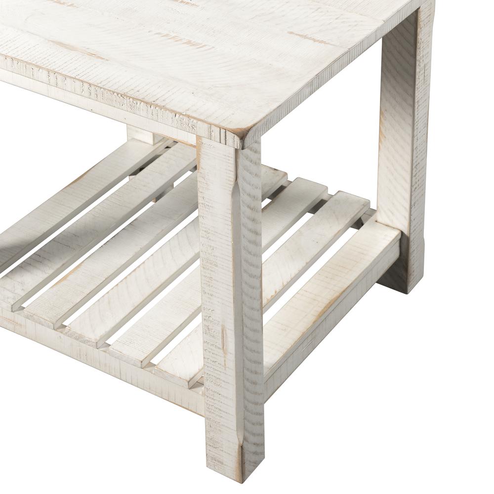 Martin Svensson Home Barn Door Collection End Table, Antique White. Picture 2