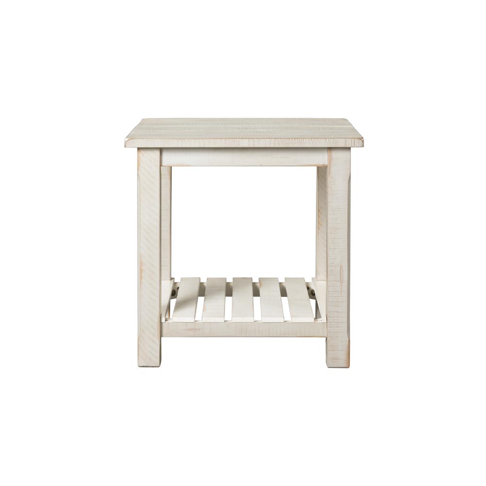 Martin Svensson Home Barn Door Collection End Table, Antique White. Picture 3