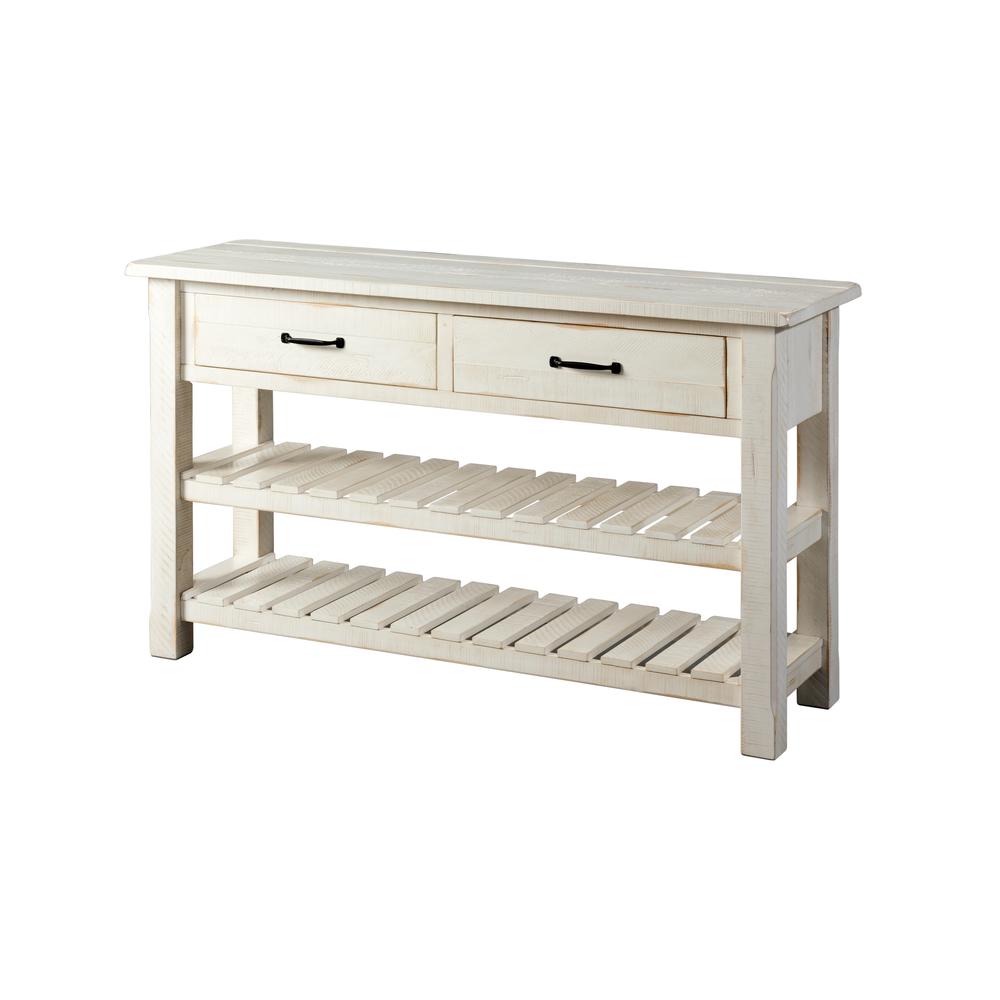 Martin Svensson Home Barn Door Collection Sofa Table, Antique White. Picture 1