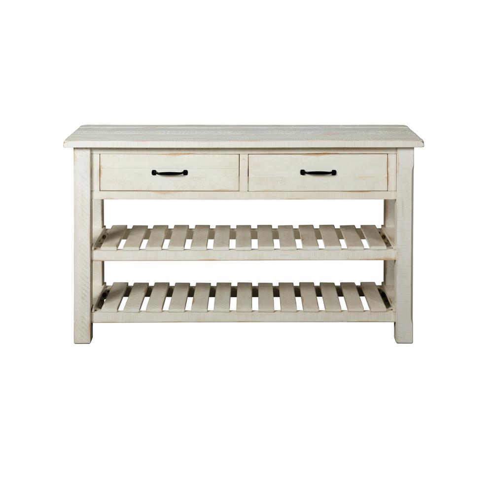 Martin Svensson Home Barn Door Collection Sofa Table, Antique White. Picture 3