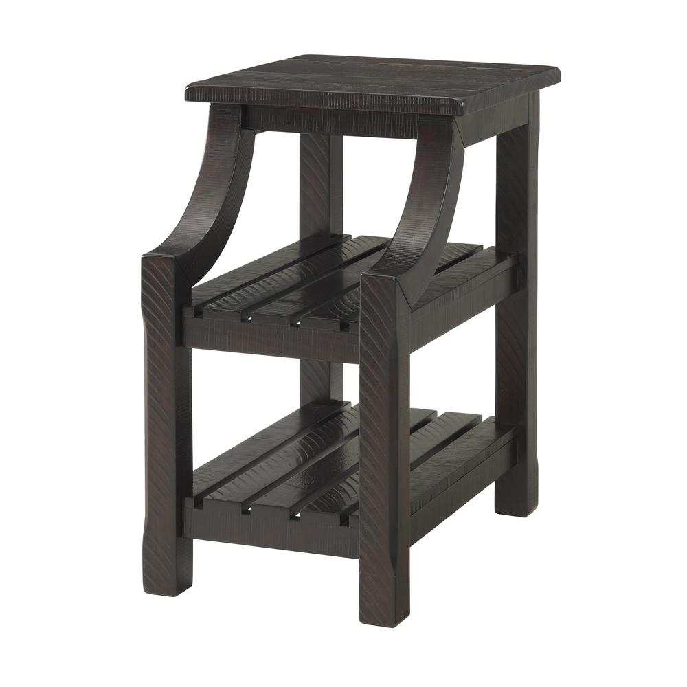 Martin Svensson Home Barn Door Chairside Table with Power, Espresso. Picture 1