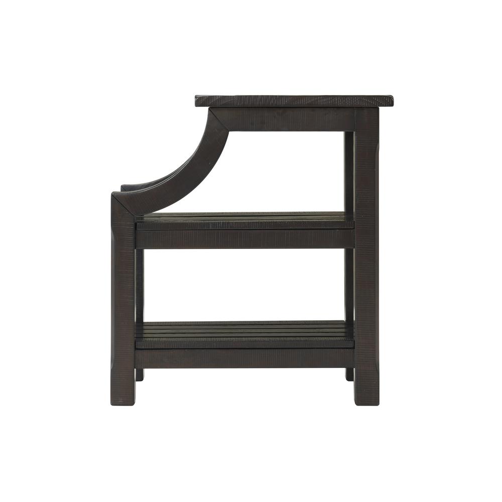 Martin Svensson Home Barn Door Chairside Table with Power, Espresso. Picture 5
