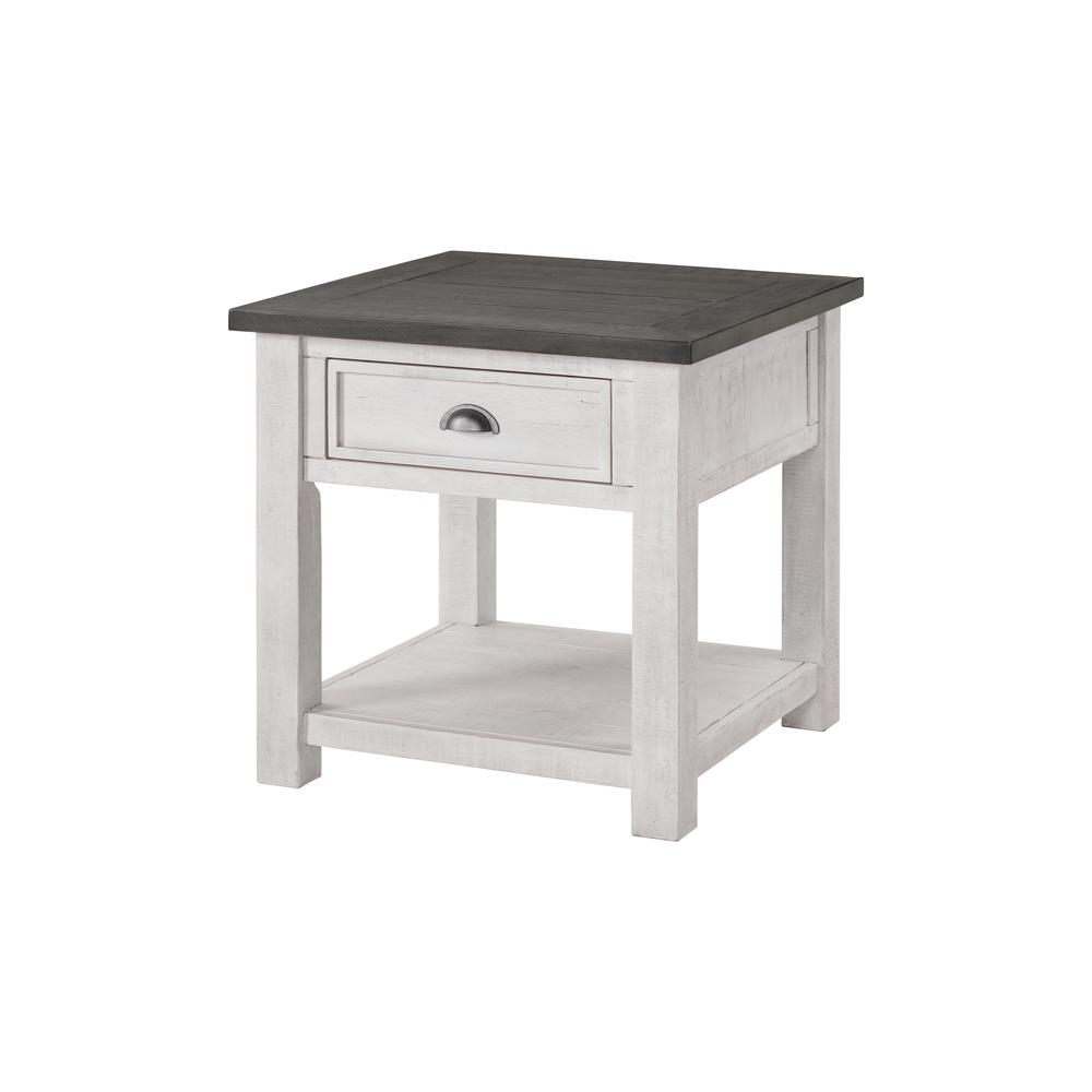 Monterey End Table, White and Grey. Picture 1