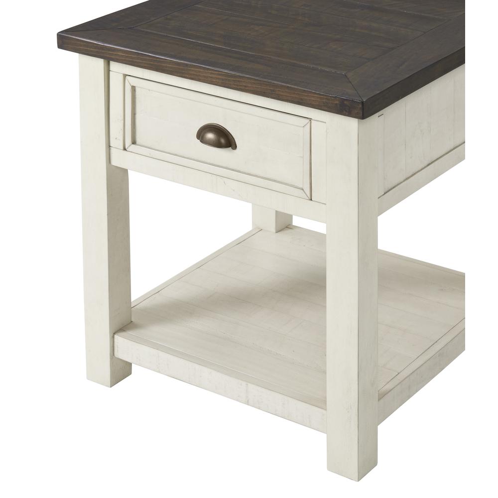 Martin Svensson Home Monterey End Table, Cream White and Brown. Picture 2