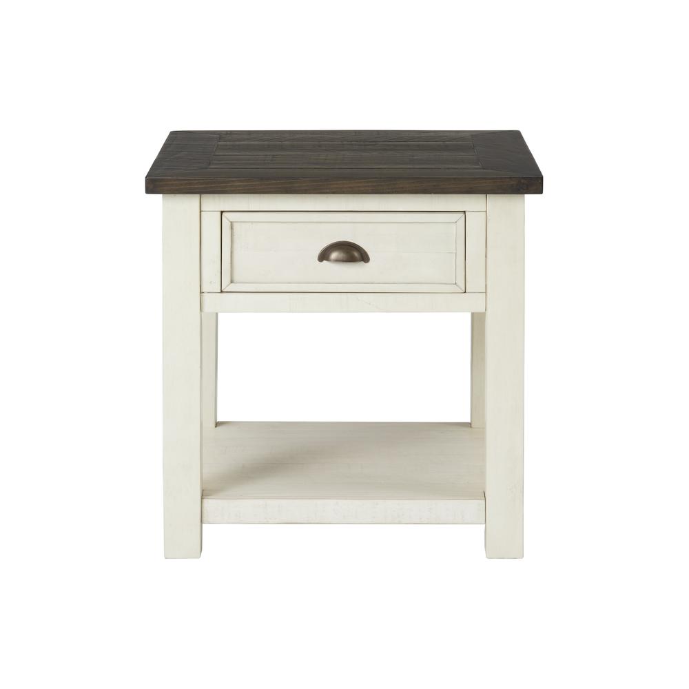 Martin Svensson Home Monterey End Table, Cream White and Brown. Picture 6