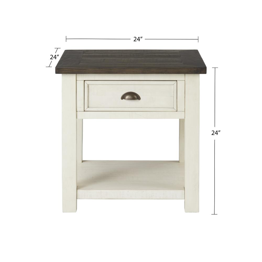 Martin Svensson Home Monterey End Table, Cream White and Brown. Picture 5