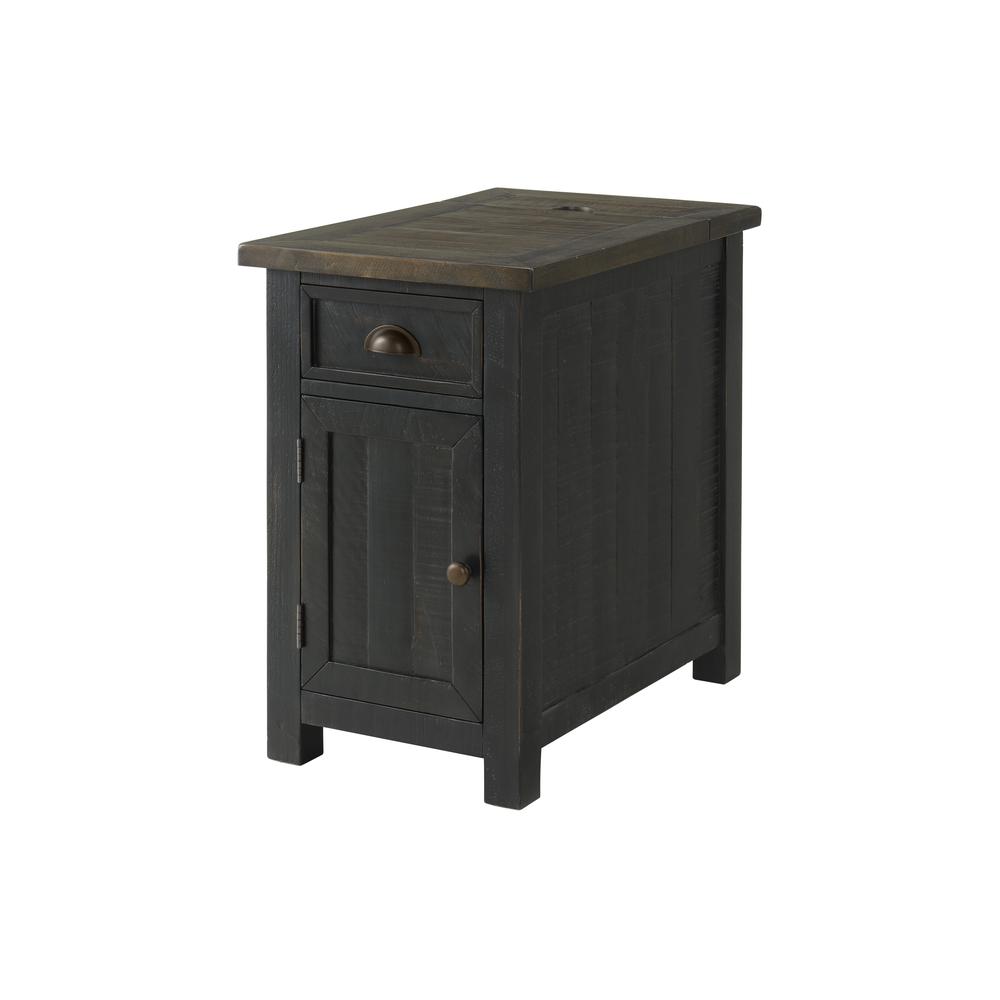 Monterey Chairside Table with Power, Black and Brown. Picture 10