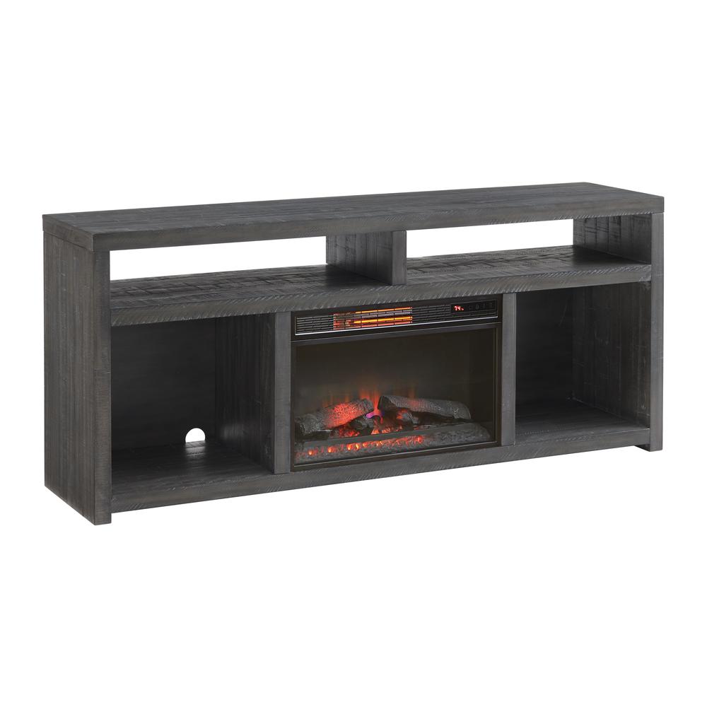 Lexington Rectangular 70" Solid Wood TV Stand, Grey. Picture 12