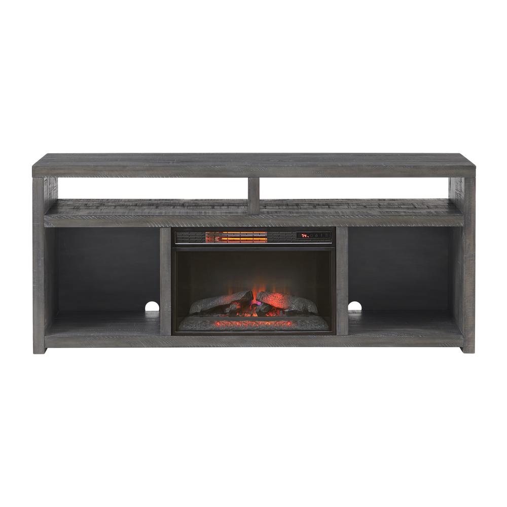 Lexington Rectangular 70" Solid Wood TV Stand, Grey. Picture 9