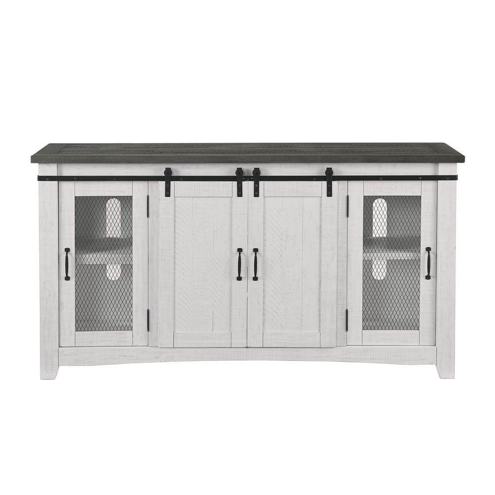 Martin Svensson Home Hampton TV Stand, White Stain with Grey Stain Top. Picture 10