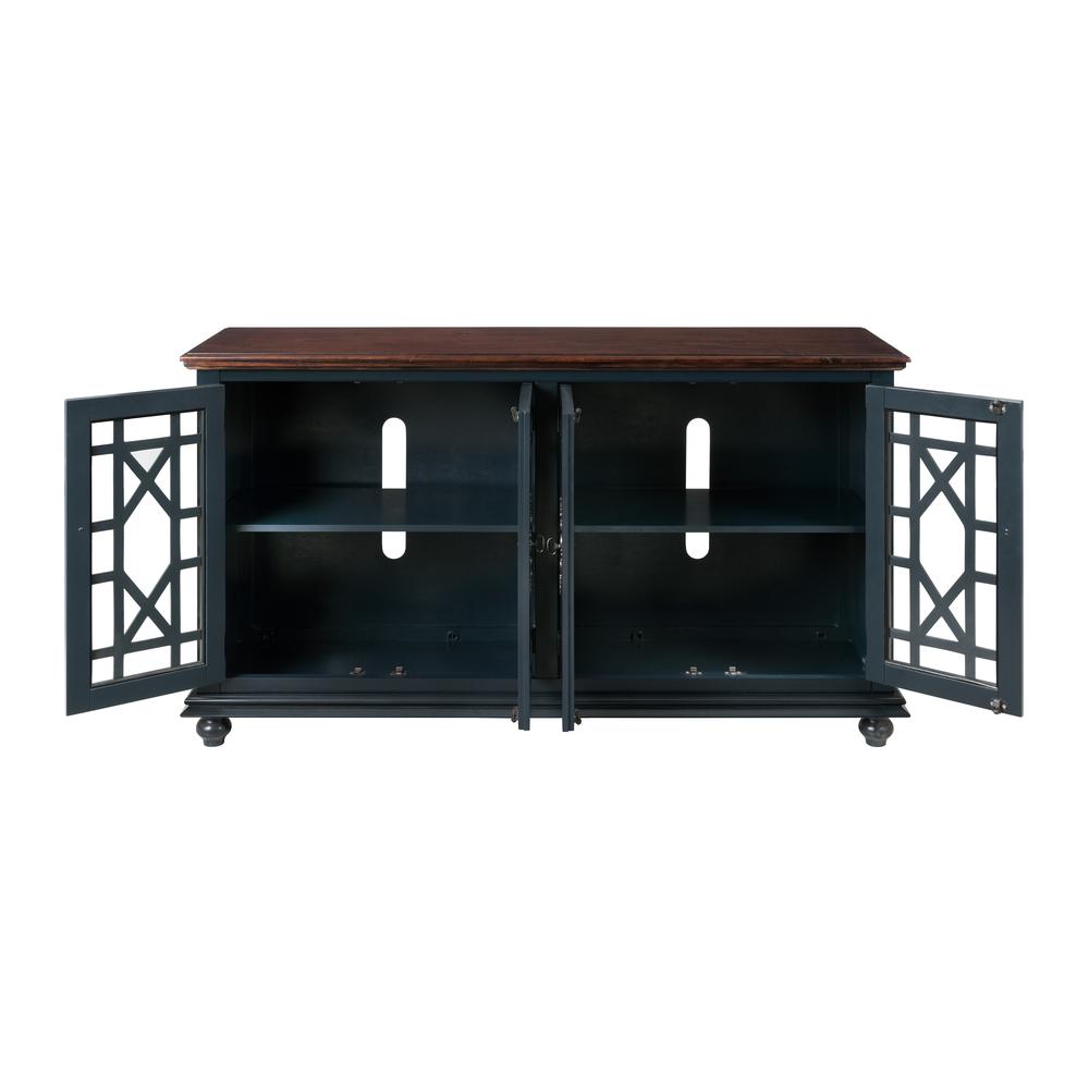 Martin Svensson Home Palisades TV Stand, Catalina Blue with Coffee Top. Picture 7