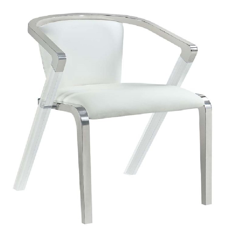 Modern Arm Chair w/ Steel & Solid Acrylic Frame. Picture 1
