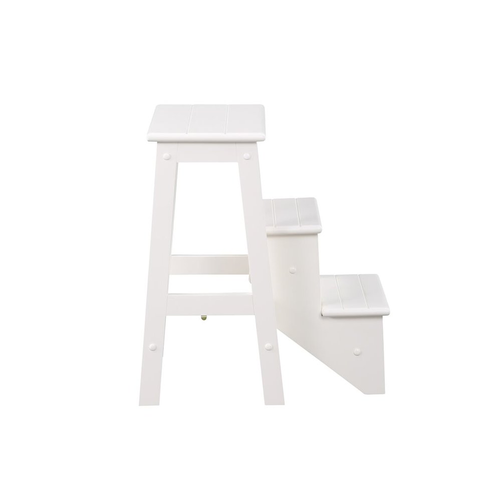 24" Step Stool, White. Picture 2