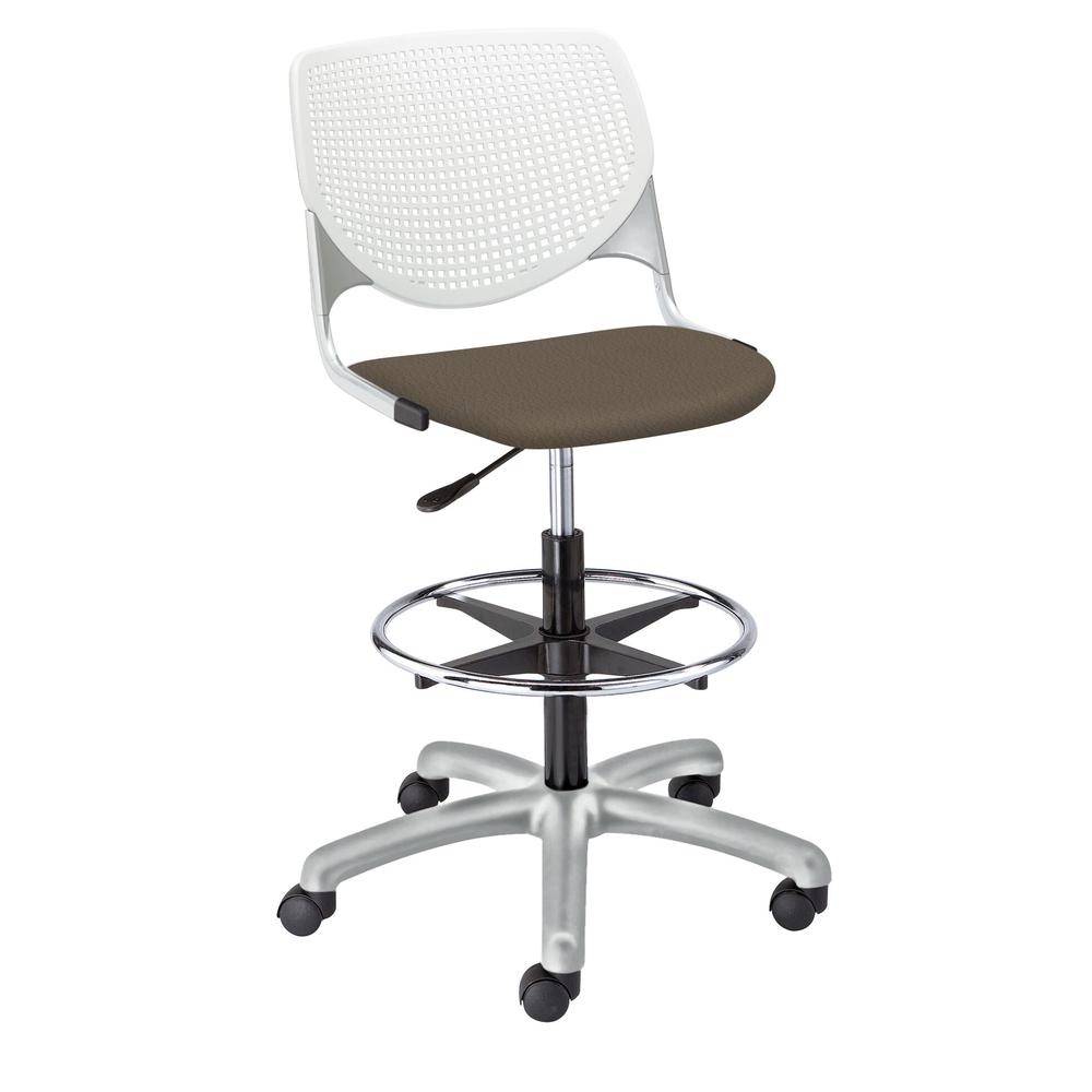 KOOL Poly Adjustable Drafting Stool, White. Picture 9