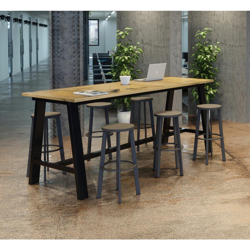 Midtown 3 x 8 FT Multipurpose Table, Barnwood Finish, Bistro Height. Picture 1