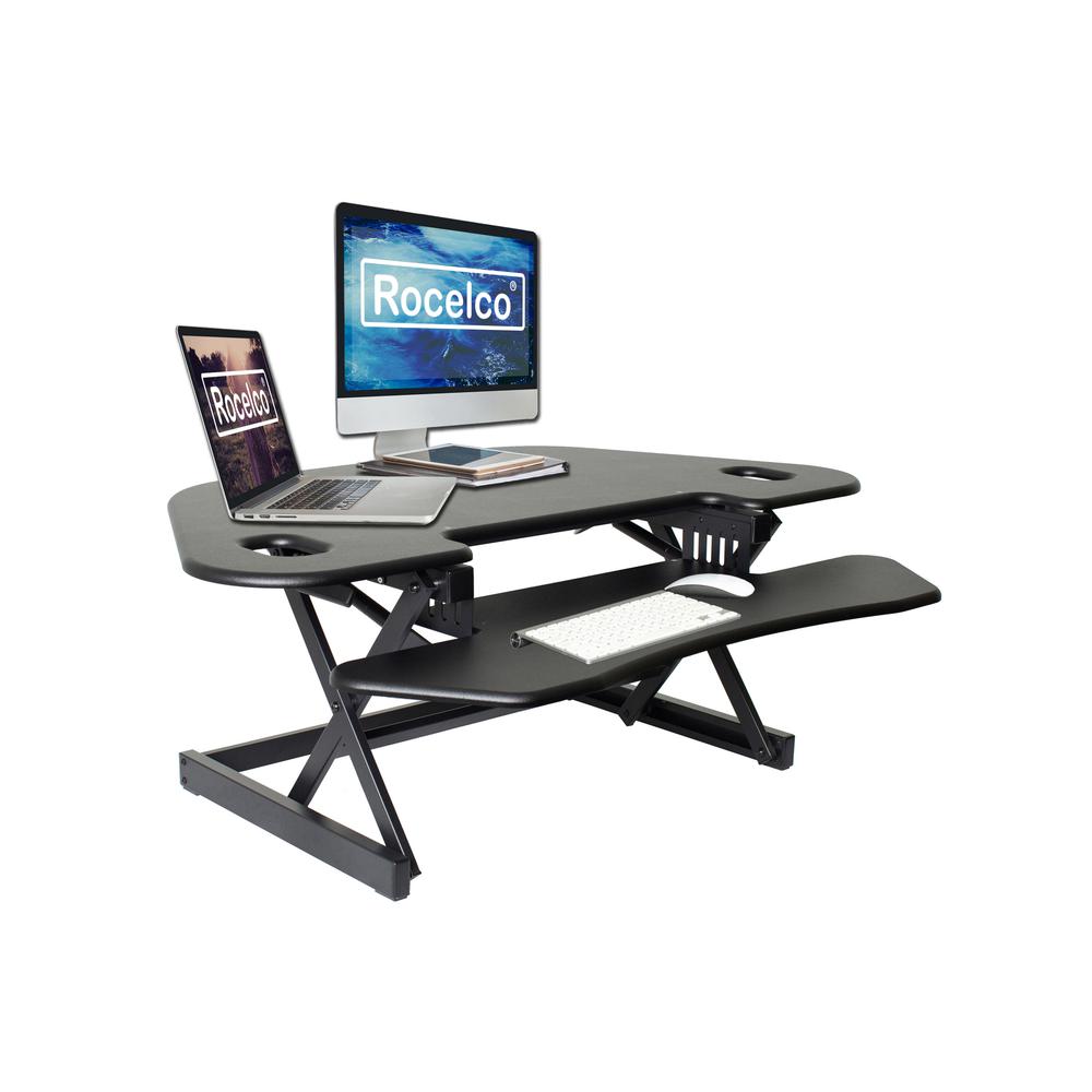 Rocelco 46" Height Adjustable Corner Standing Desk. Picture 1