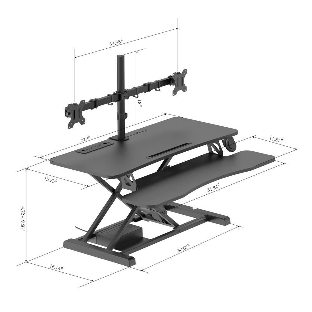 Rocelco 37.4" Electric Standing Desk. Picture 2