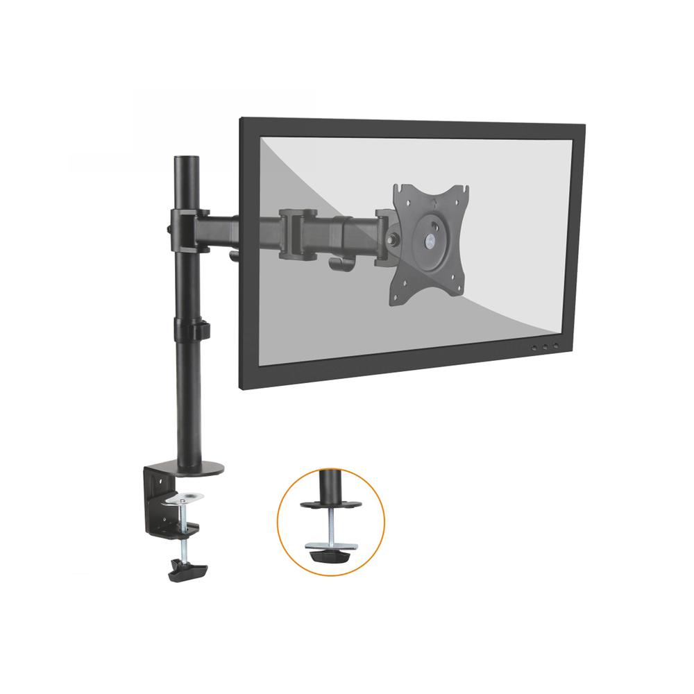 Rocelco Premium Desk Computer Monitor Mount - VESA pattern Fits 13" - 32" LED LCD Single Flat Screen - Double Articulated Full Motion Adjustable Arm - Grommet and C Clamp - Black (R DM1). Picture 6