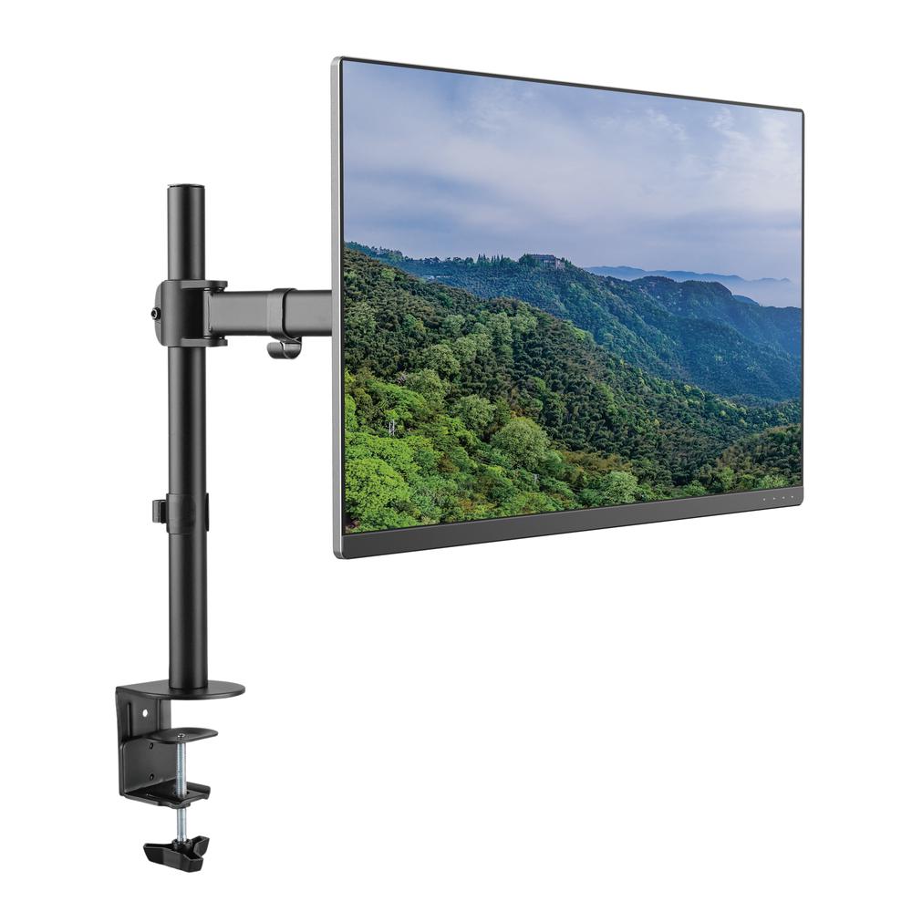 Rocelco Premium Desk Computer Monitor Mount - VESA pattern Fits 13" - 32" LED LCD Single Flat Screen - Double Articulated Full Motion Adjustable Arm - Grommet and C Clamp - Black (R DM1). Picture 1