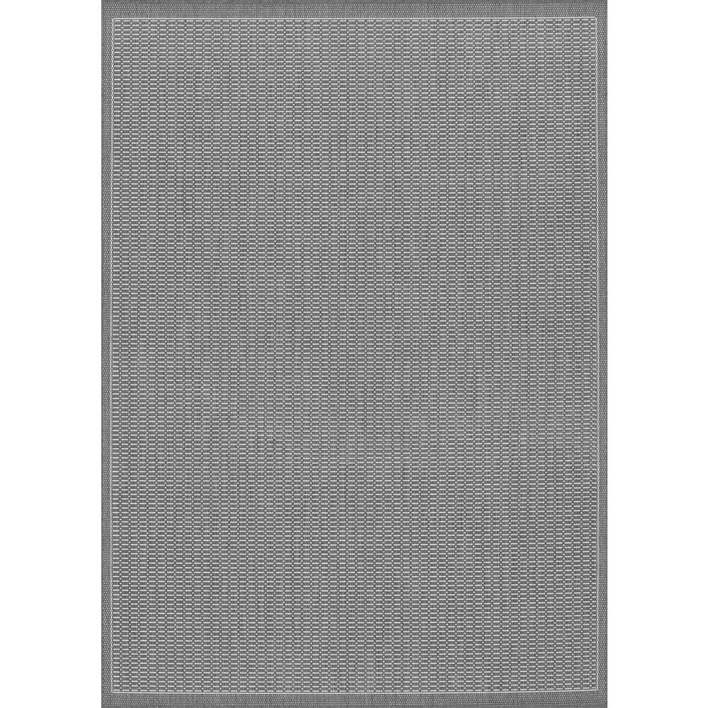 Saddlestitch Area Rug, Grey/White ,Rectangle, 2' x 3'7". The main picture.