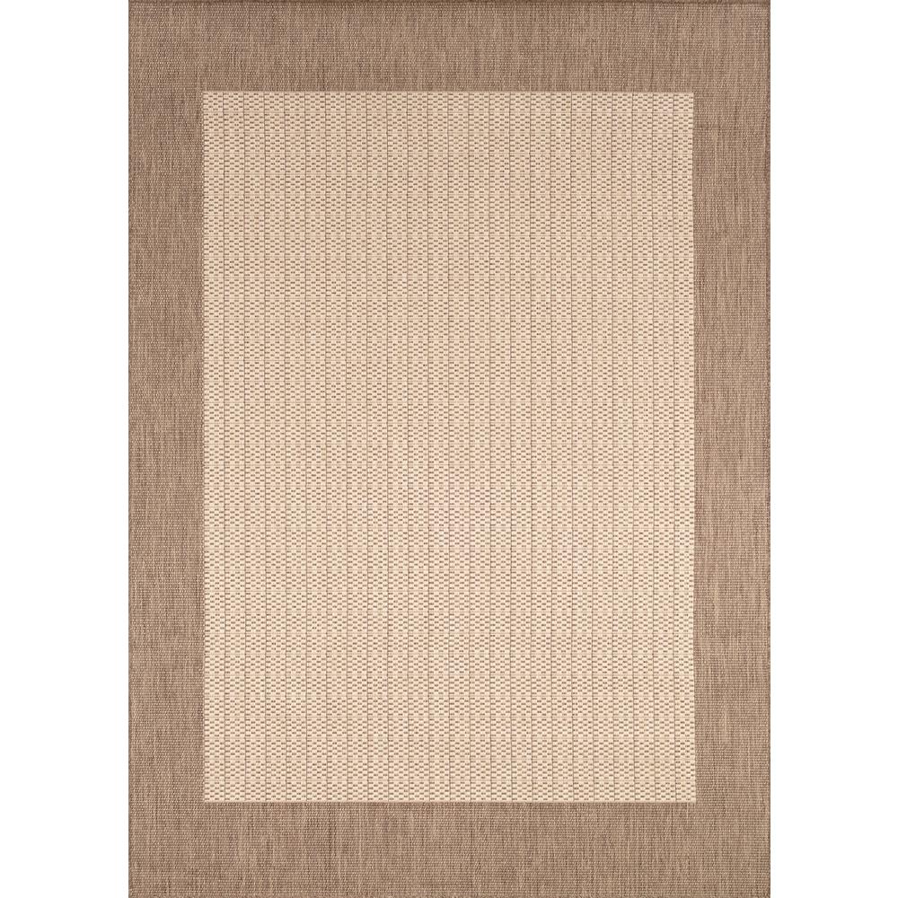 Checkered Field Area Rug, Natural/Cocoa ,Rectangle, 7'6" x 10'9". Picture 1