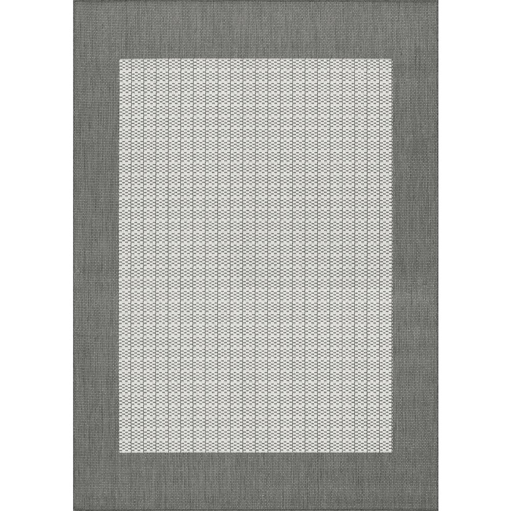 Checkered Field Area Rug, Grey/White ,Rectangle, 7'6" x 10'9". Picture 1