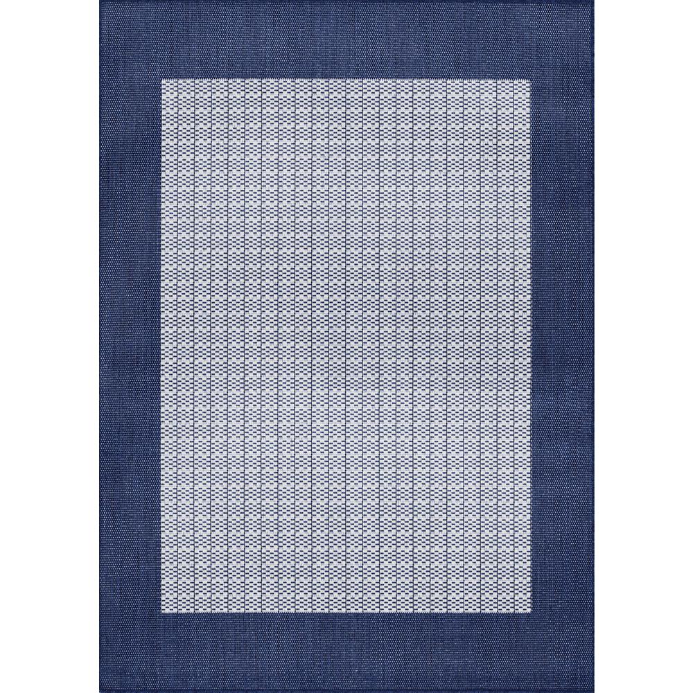 Checkered Field Area Rug, Ivory/Indigo ,Rectangle, 7'6" x 10'9". Picture 1