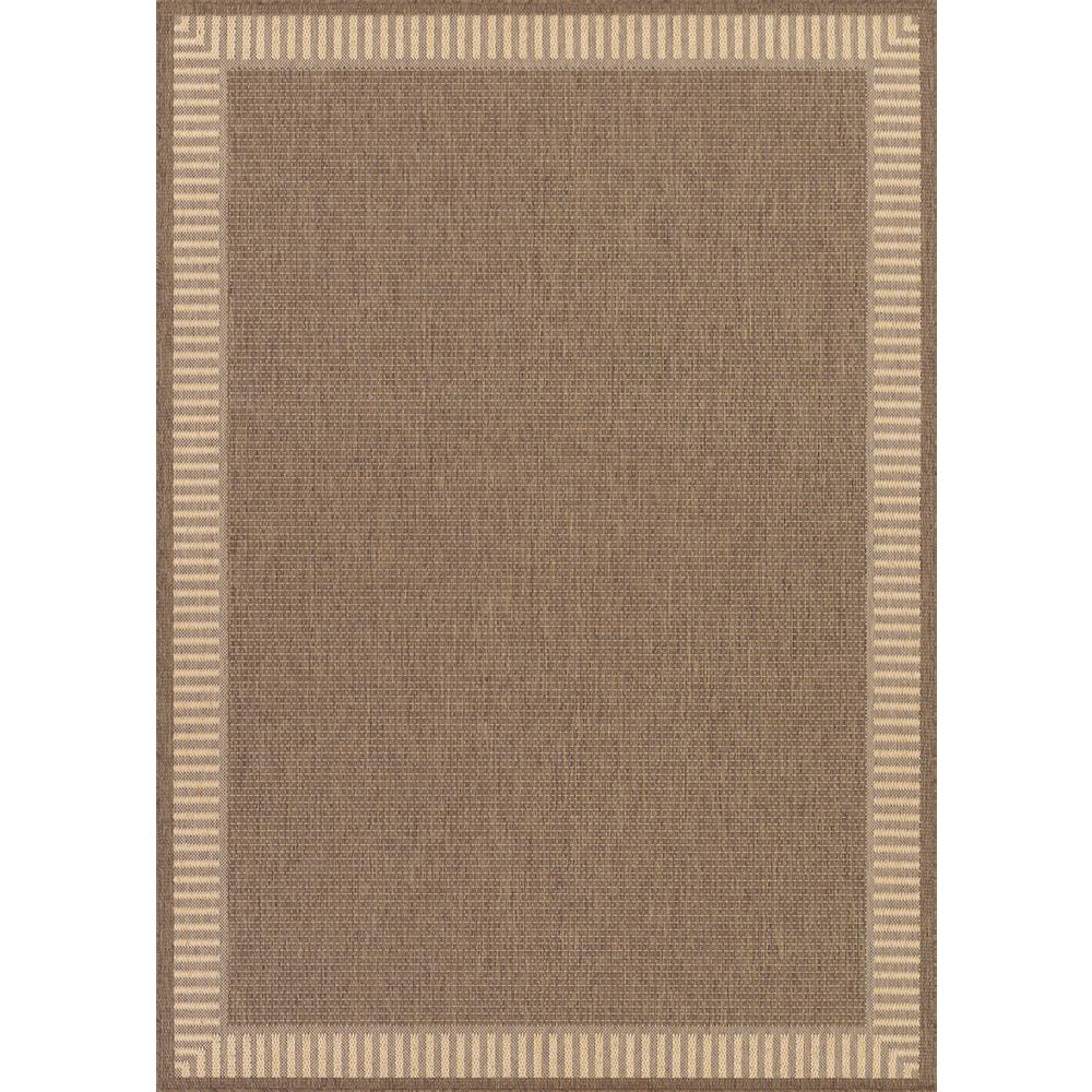 Wicker Stitch Area Rug, Cocoa/Natural ,Rectangle, 7'6" x 10'9". Picture 1