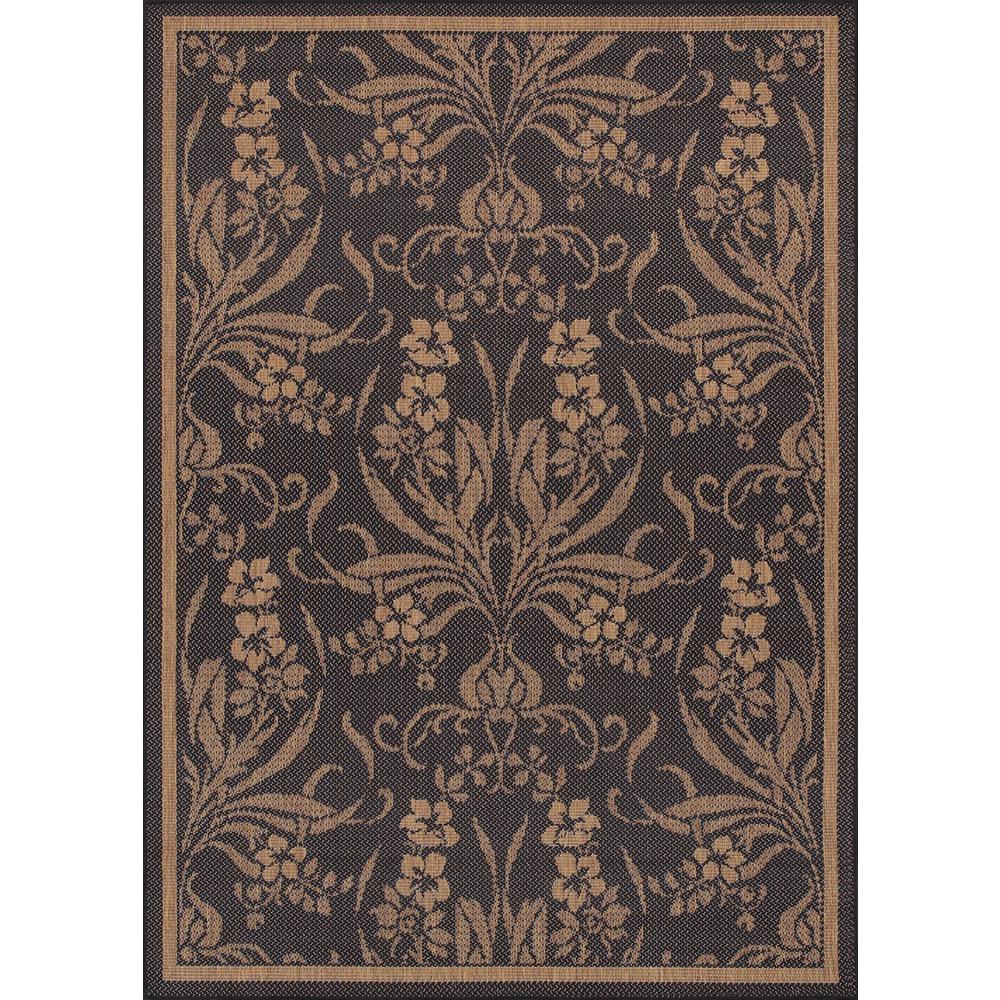 Garden Cottage Area Rug, Black/Cocoa ,Rectangle, 2' x 3'7". Picture 1